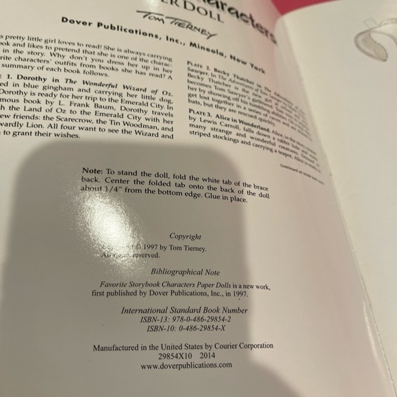 Favorite Storybook Characters: Paper Doll ~ Tierney, Tom PB - Picture 2 of 11